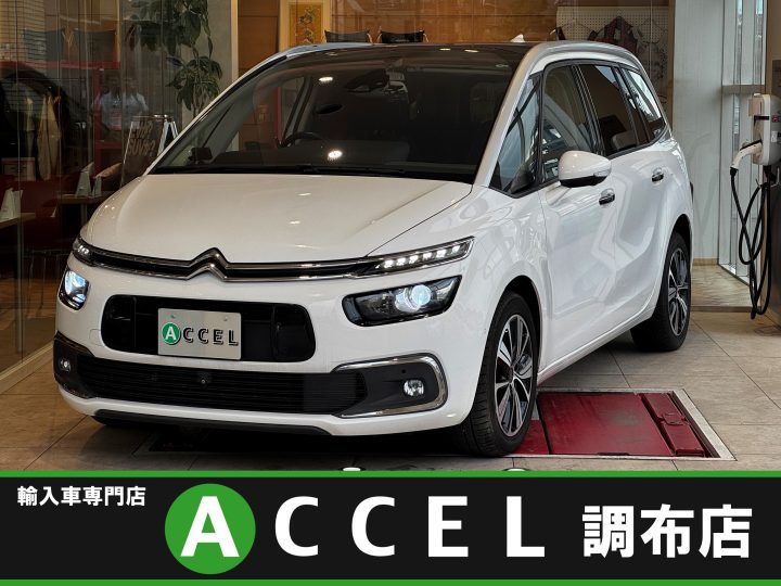 シトロエン　グランドC4ピカソ シャインブルーHDi　アダプティブクルーズコントロール　衝突軽減ブレーキ　レーンキープアシスト　ガラスルーフ　純正ナビ　バックカメラ　前後ドラレコ　パワーバックドア　クリアランスソナー　純正１７インチＡＷ